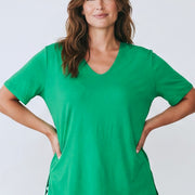 Magna Basic Viskose T-Shirt Grün