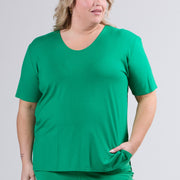 Magna Basic Viskose T-Shirt Grün