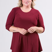 Magna Long Triangle Shirt / Tunic Wine Red