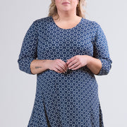 Magna Long Triangle Shirt / Tunic Cirlce Square Navy