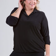 Magna Easy Wear Blouse with Elastic Black