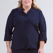 Magna Easy Wear Blouse with Elastic Navy