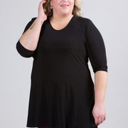 Magna A-Linien Longshirt / Tunika Schwarz