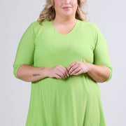 Magna A-Linien Longshirt / Tunika Limettengrün