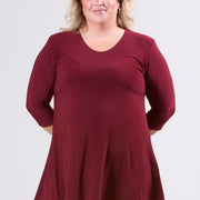 Magna A-line Long Shirt / Tunic Wine Red