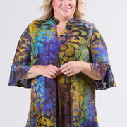 Magna Tuniek met Uitlopende Mouwen en Relaxed Fit Drop Shapes Paars