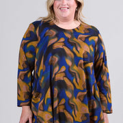 Magna Warme Tuniek met Royale Zakken Cloudy Waves Blauw