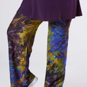 Magna Wide Leg Mesh Jacquard Broek Fall Leaves Paars