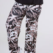 Magna Wide Leg Elastic Trouser Groovy Pattern Sand