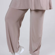 Magna Elastische Hose mit weitem Bein in Sand