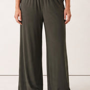 Magna Wide Leg Elastic Trouser Khaki