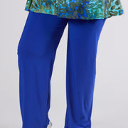 Magna – Elastische Hose mit weitem Bein in Königsblau