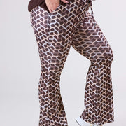 Magna Relaxed Pocket Flared Broek Woven Design Bruin