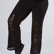 Magna Lace Detail Flared Pants Black