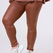 Magna Leather Look Legging Camel