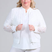 Magna Lace Zip Jacket Ivory White