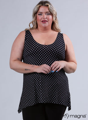 Magna A-Linien-Tanktop Classic Polka Dots S/W