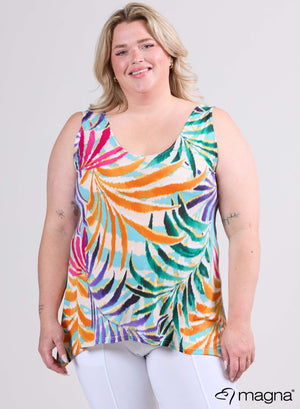Magna A-Linien Tank Top Sommerdschungel Orange Lila