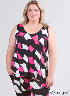 Magna A-Linien-Tanktop Diamond Blocks Pink