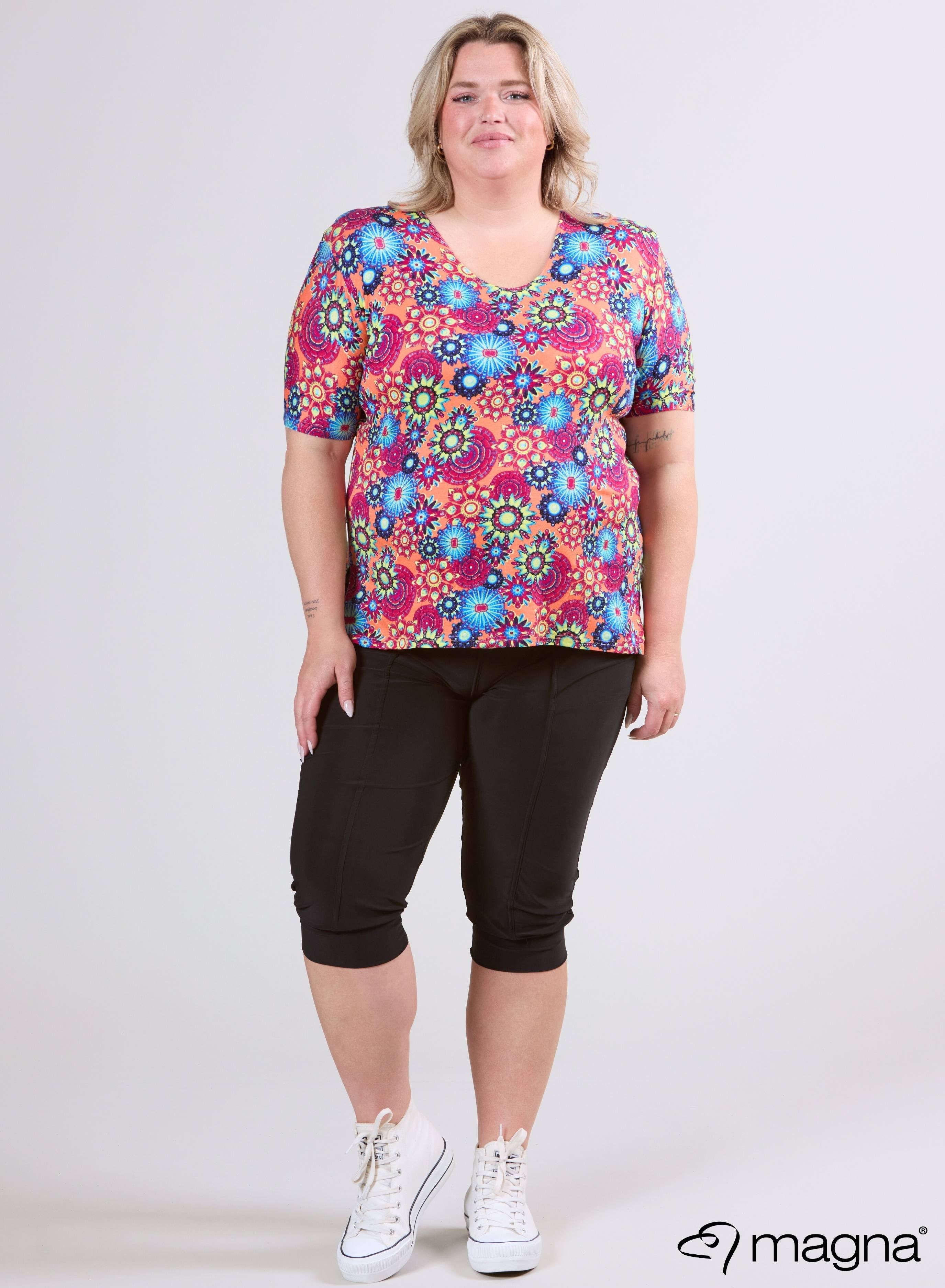 Magna Basic T-shirt Viscose Coral/Pink Mandala