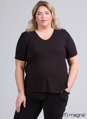 Magna Basis Viscose T-shirt Zwart