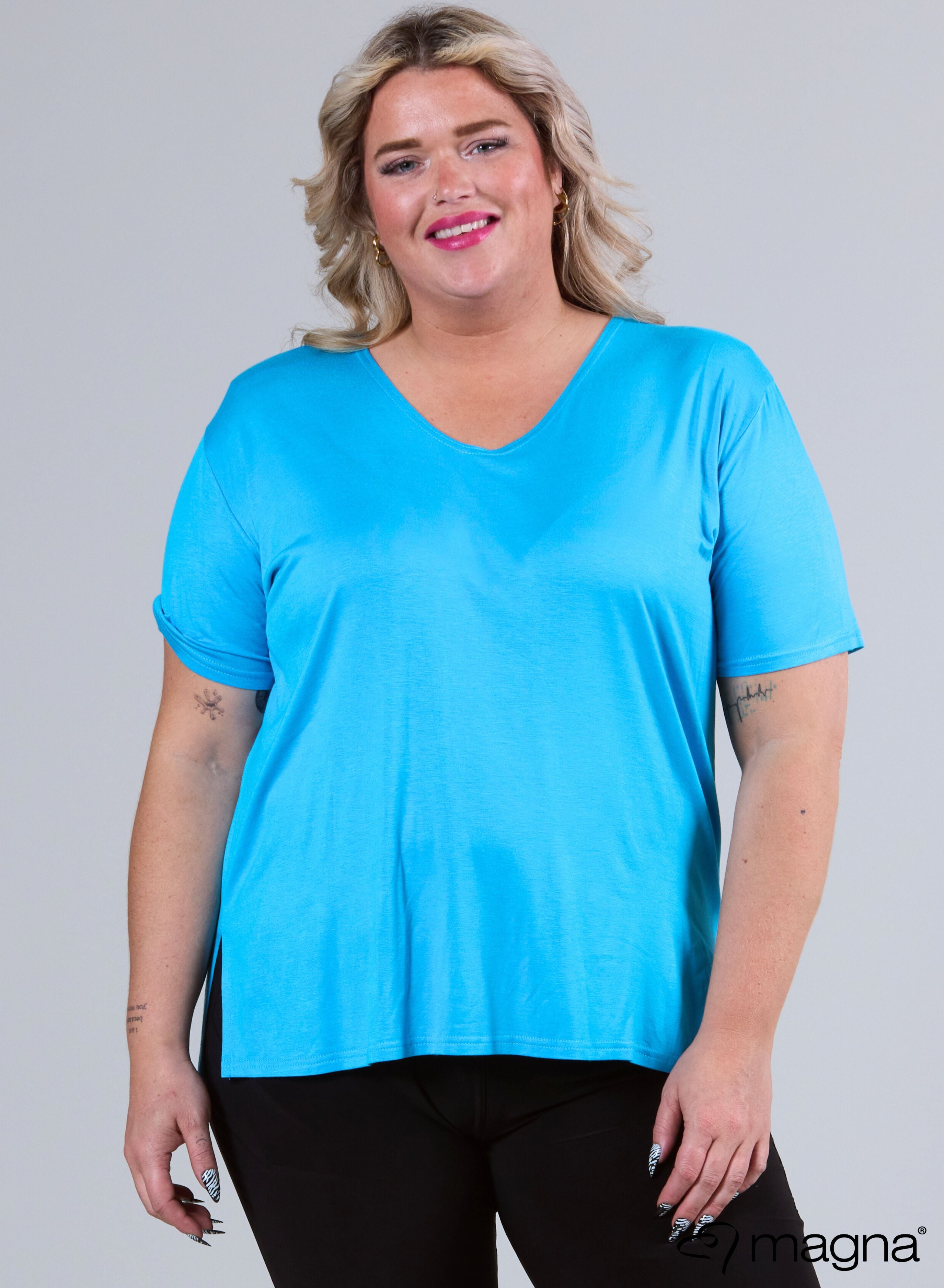 Magna Basic Viscose T-shirt Turqoise