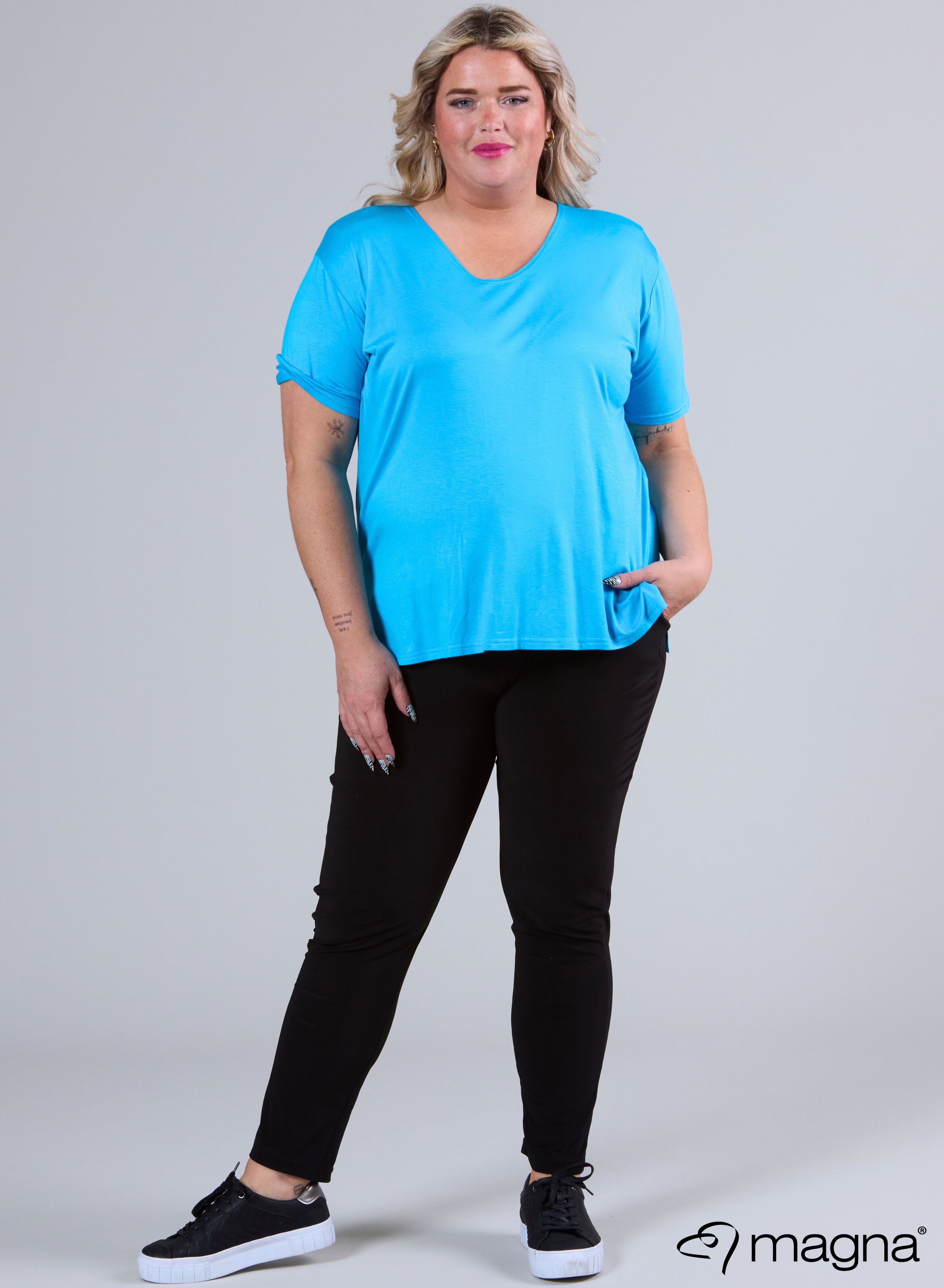 Magna Basic Viscose T-shirt Turqoise