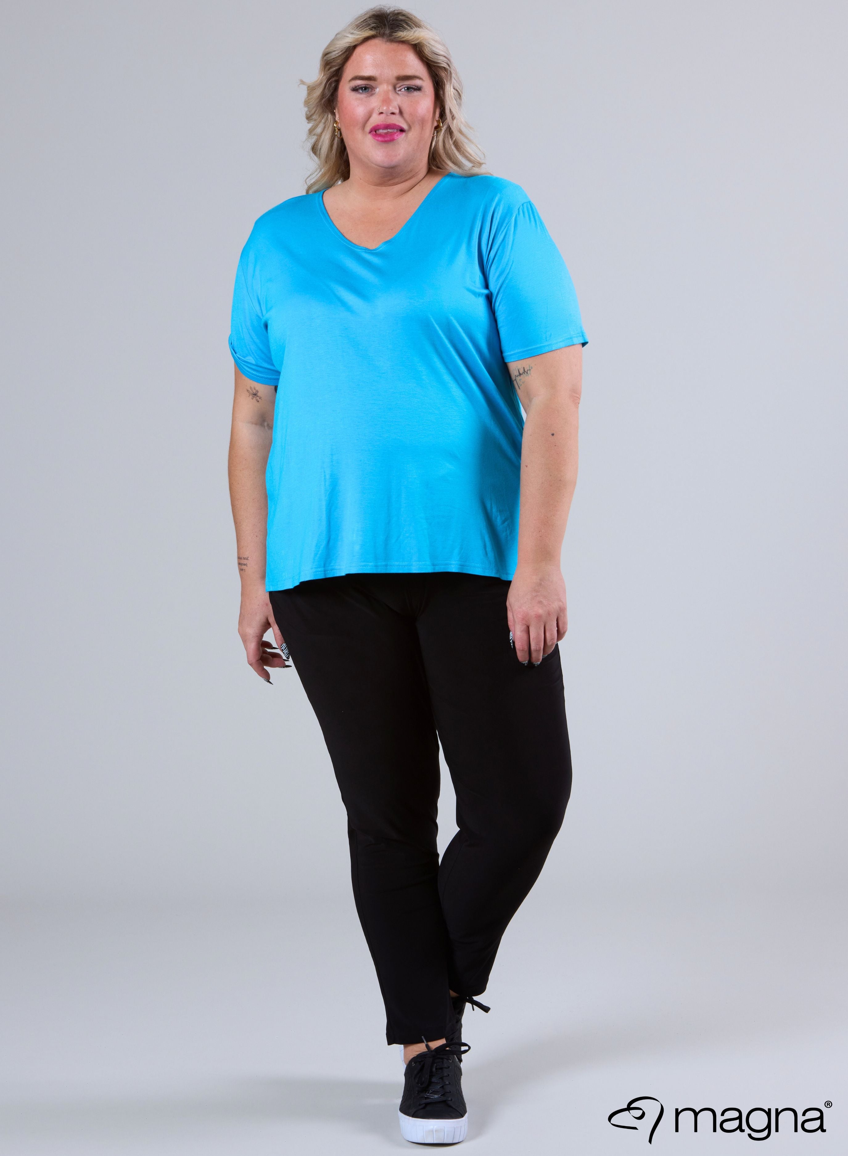 Magna Basic Viscose T-shirt Turqoise