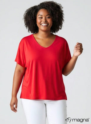 Magna Basis Viscose T-shirt Rood