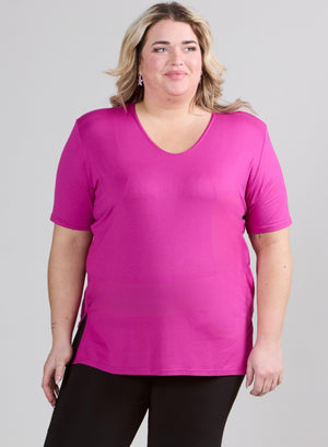 Magna Basic Viscose T-shirt Donker Fuchsia