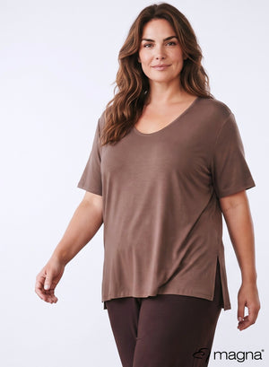 Magna Basic T-shirt Donker Taupe