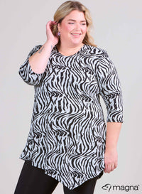 Magna Warm Long Triangle Shirt / Tunic Zebra Black