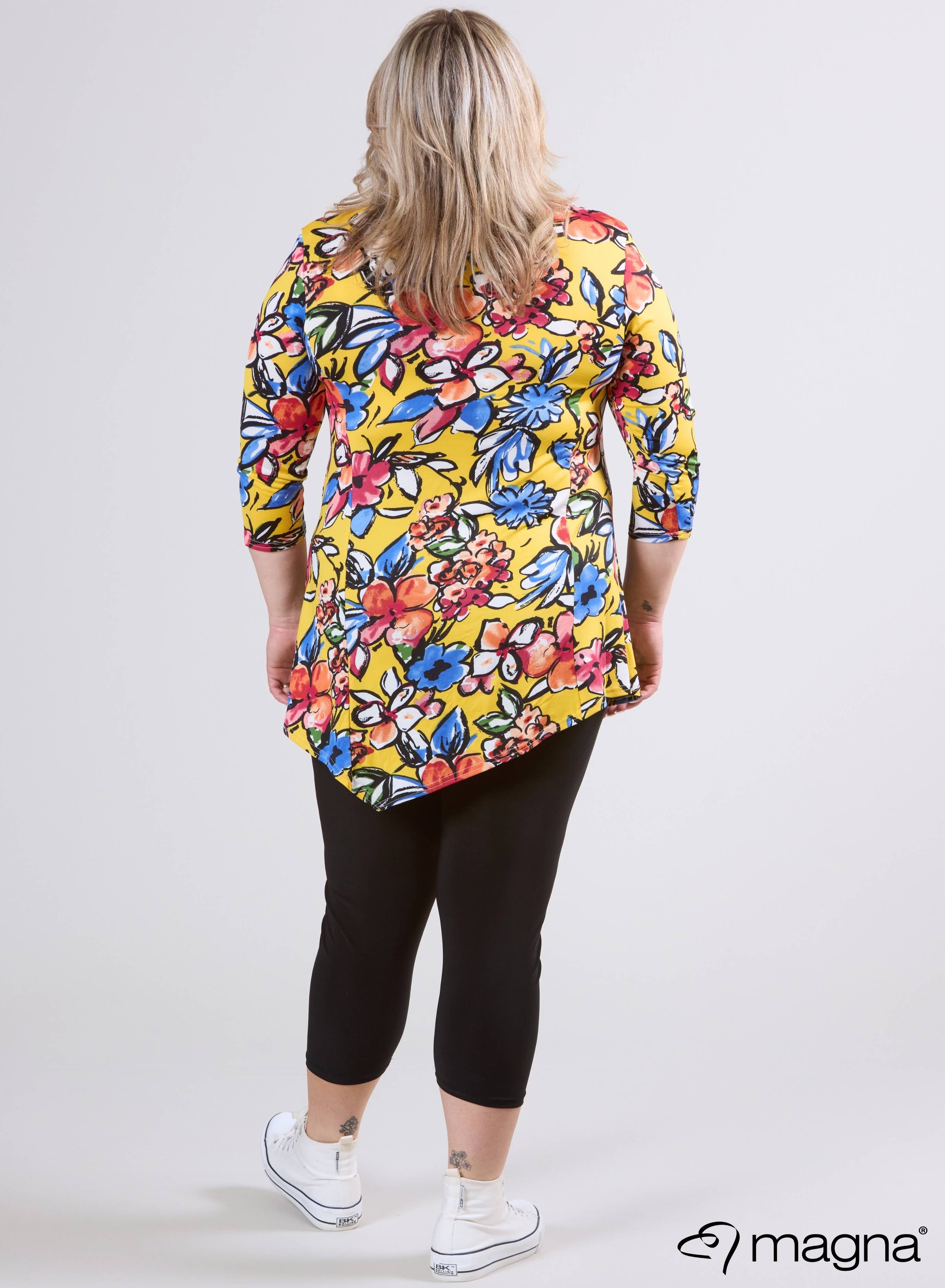 Magna Long Triangle Shirt / Tunic Flower Yellow