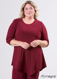 Magna Long Triangle Shirt / Tunic Wine Red