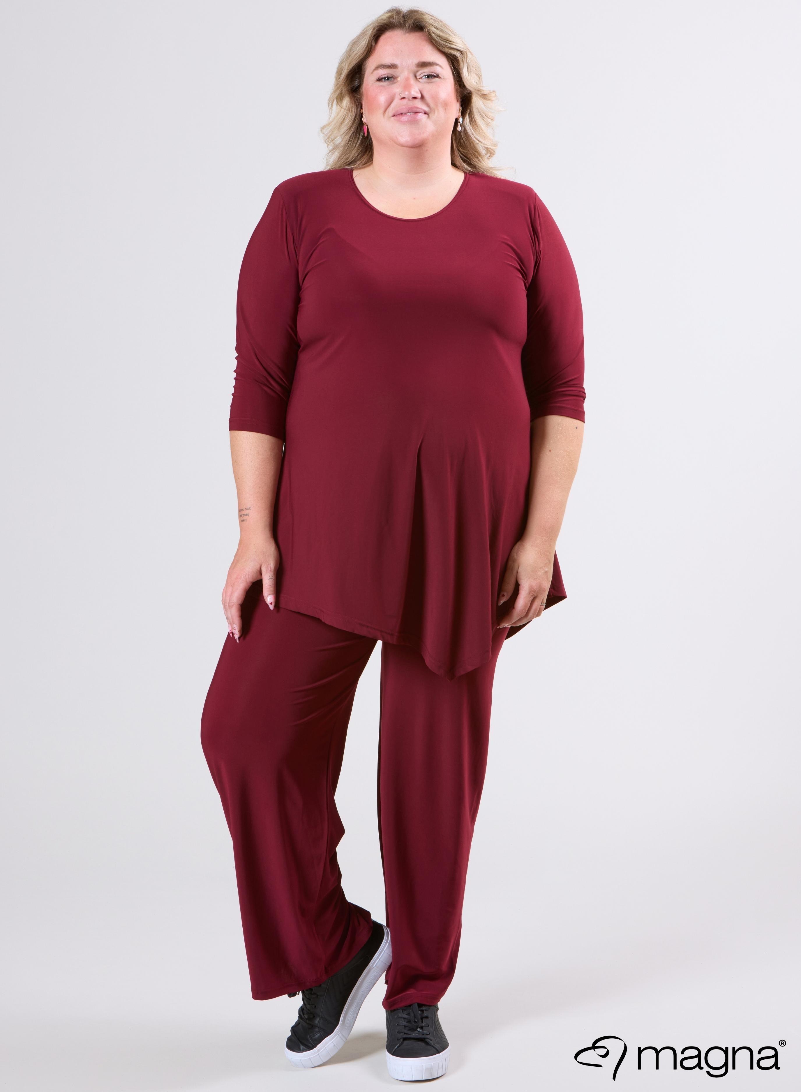 Magna Long Triangle Shirt / Tunic Wine Red