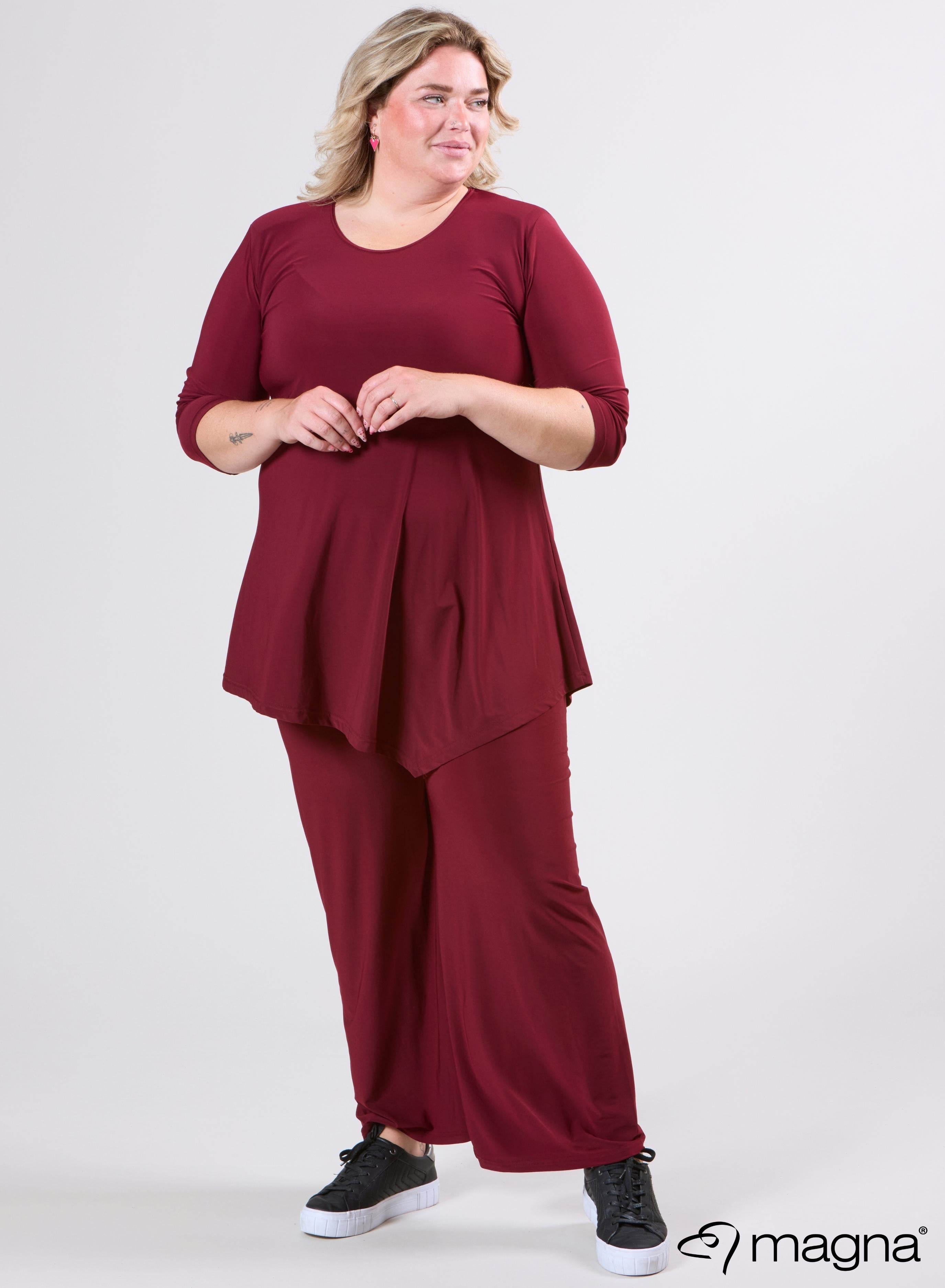 Magna Long Triangle Shirt / Tunic Wine Red