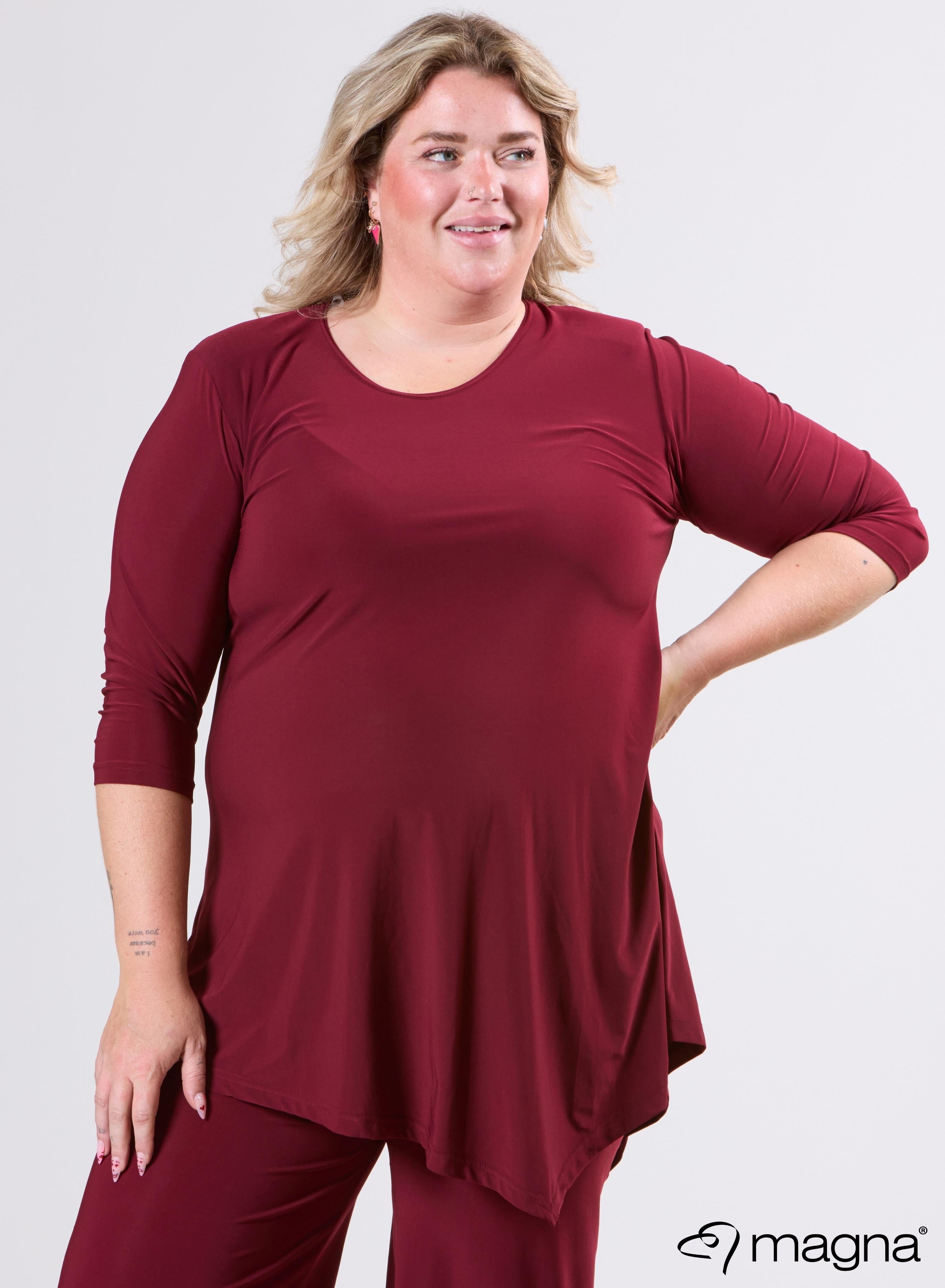 Magna Long Triangle Shirt / Tunic Wine Red