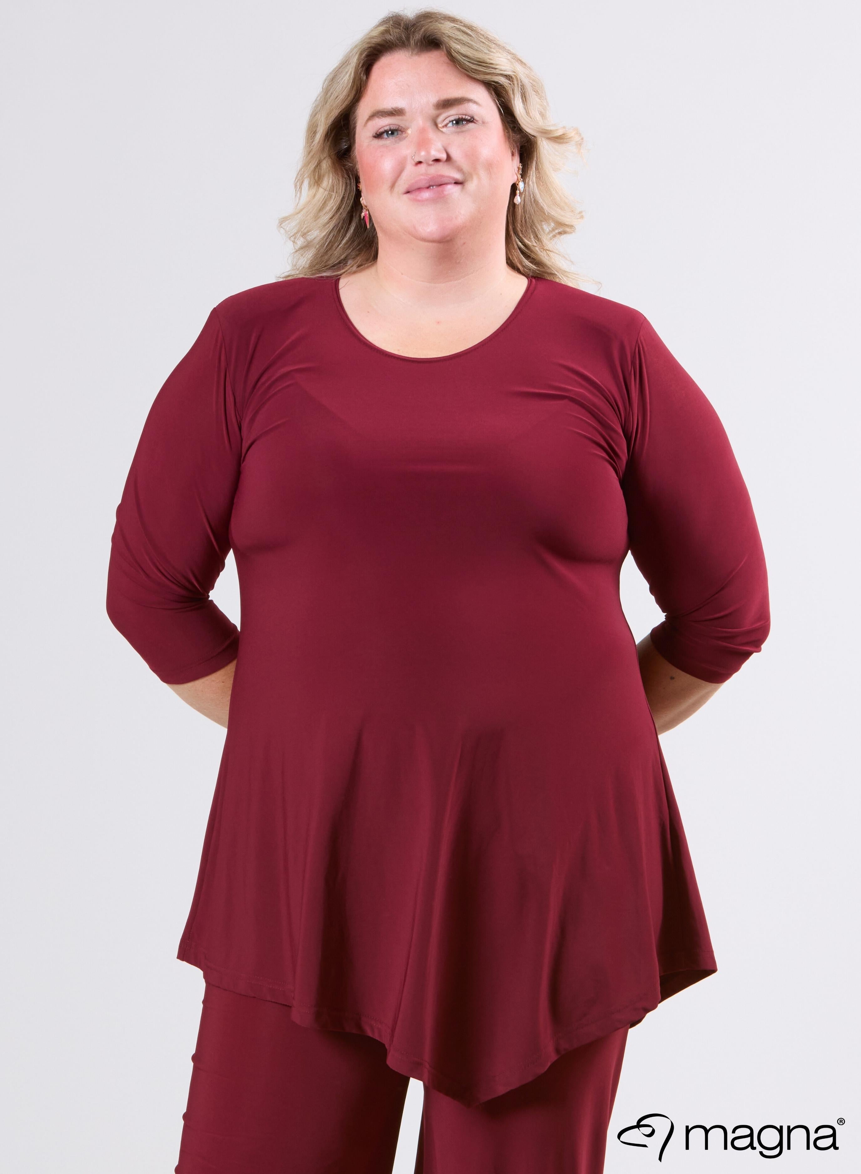 Magna Long Triangle Shirt / Tunic Wine Red