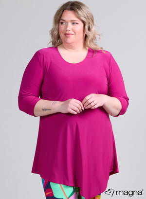 Magna Long Triangle Shirt / Tuniek Donker Fuchsia