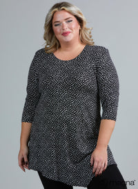 Magna Long Triangle Shirt / Tunic Small Print BW