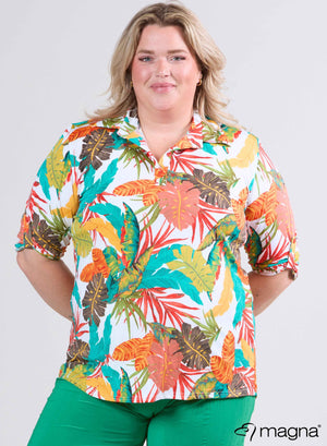 Magna Reisebluse Tropical Orange Grün