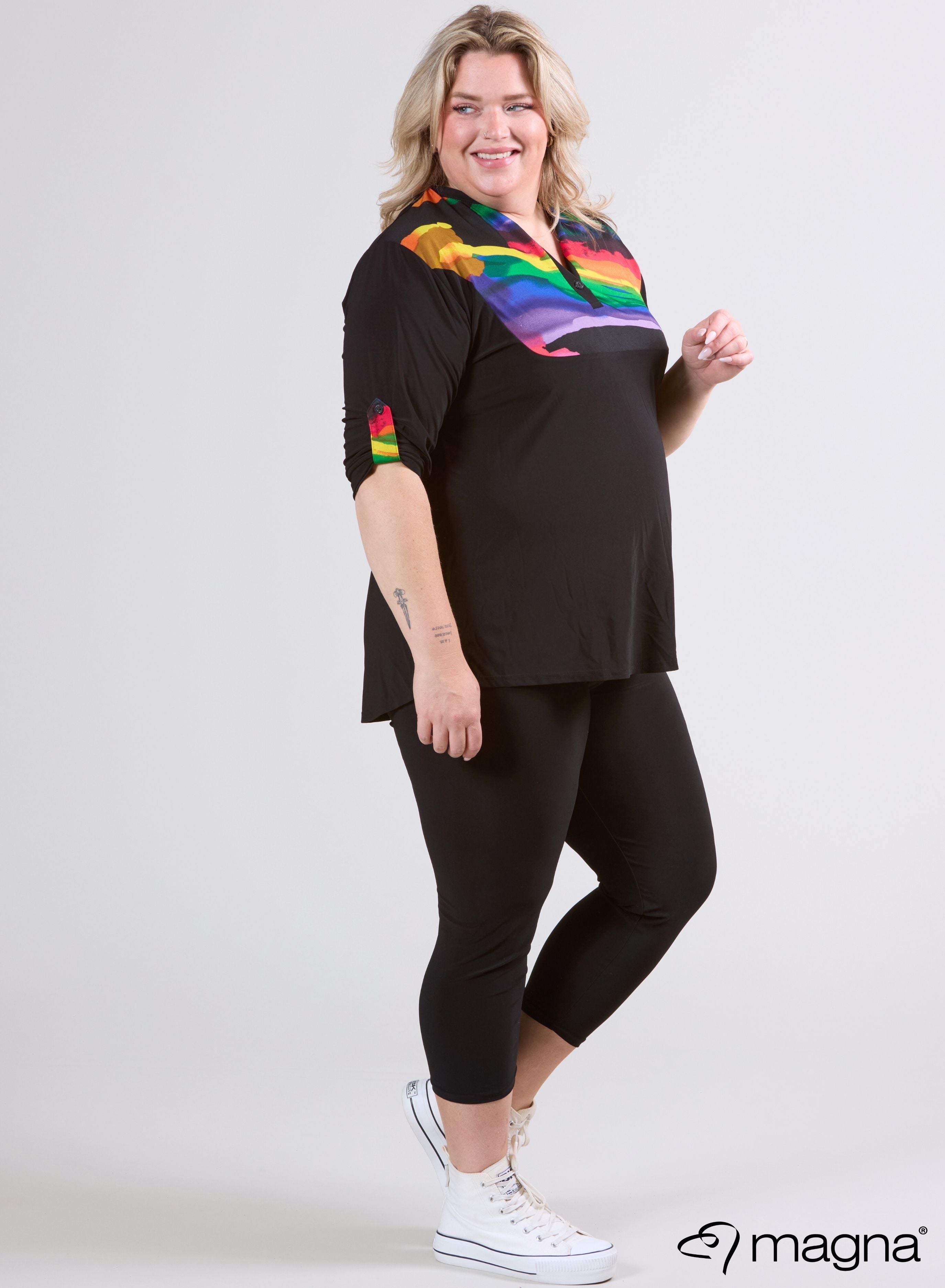 Magna 2tone Bluse Regenbogen-Design