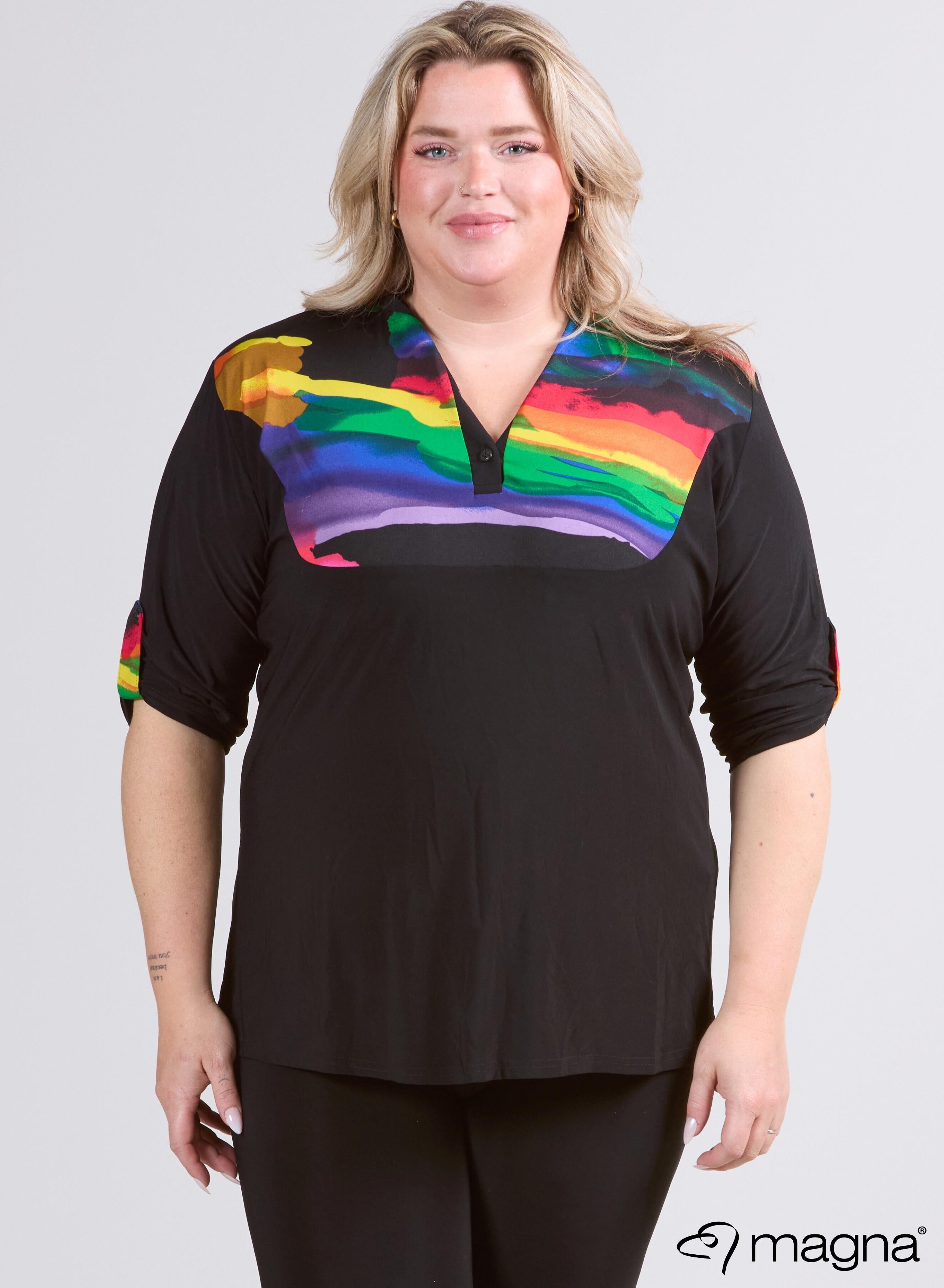 Magna 2tone Bluse Regenbogen-Design