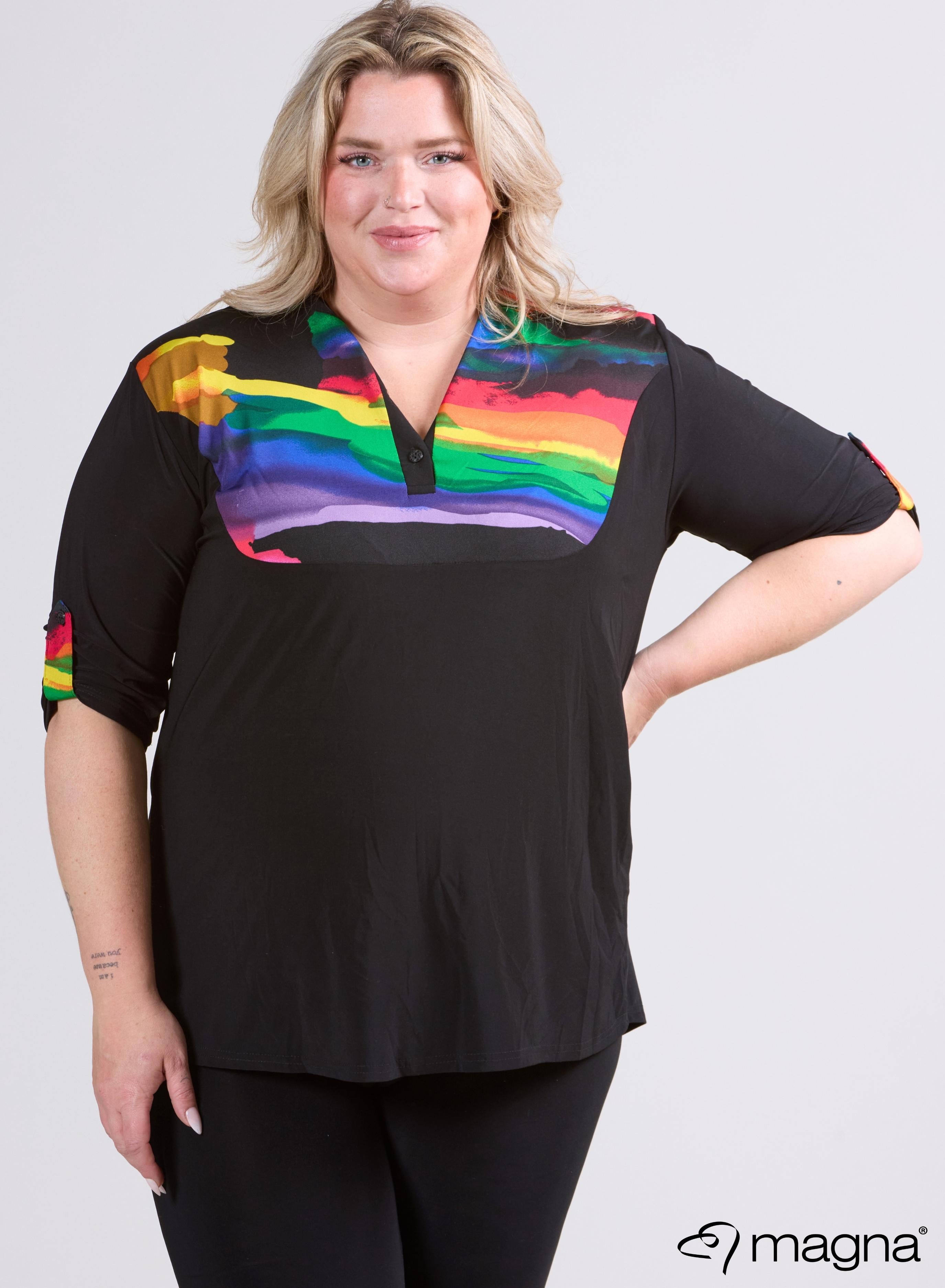 Magna 2tone Bluse Regenbogen-Design
