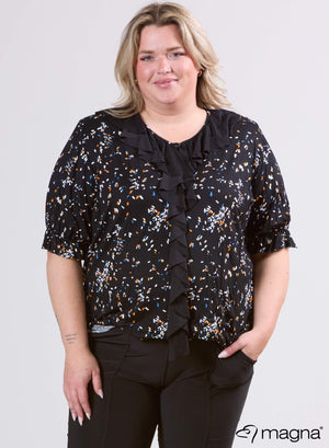 Magna Frill Shirt Print Confetti DSN