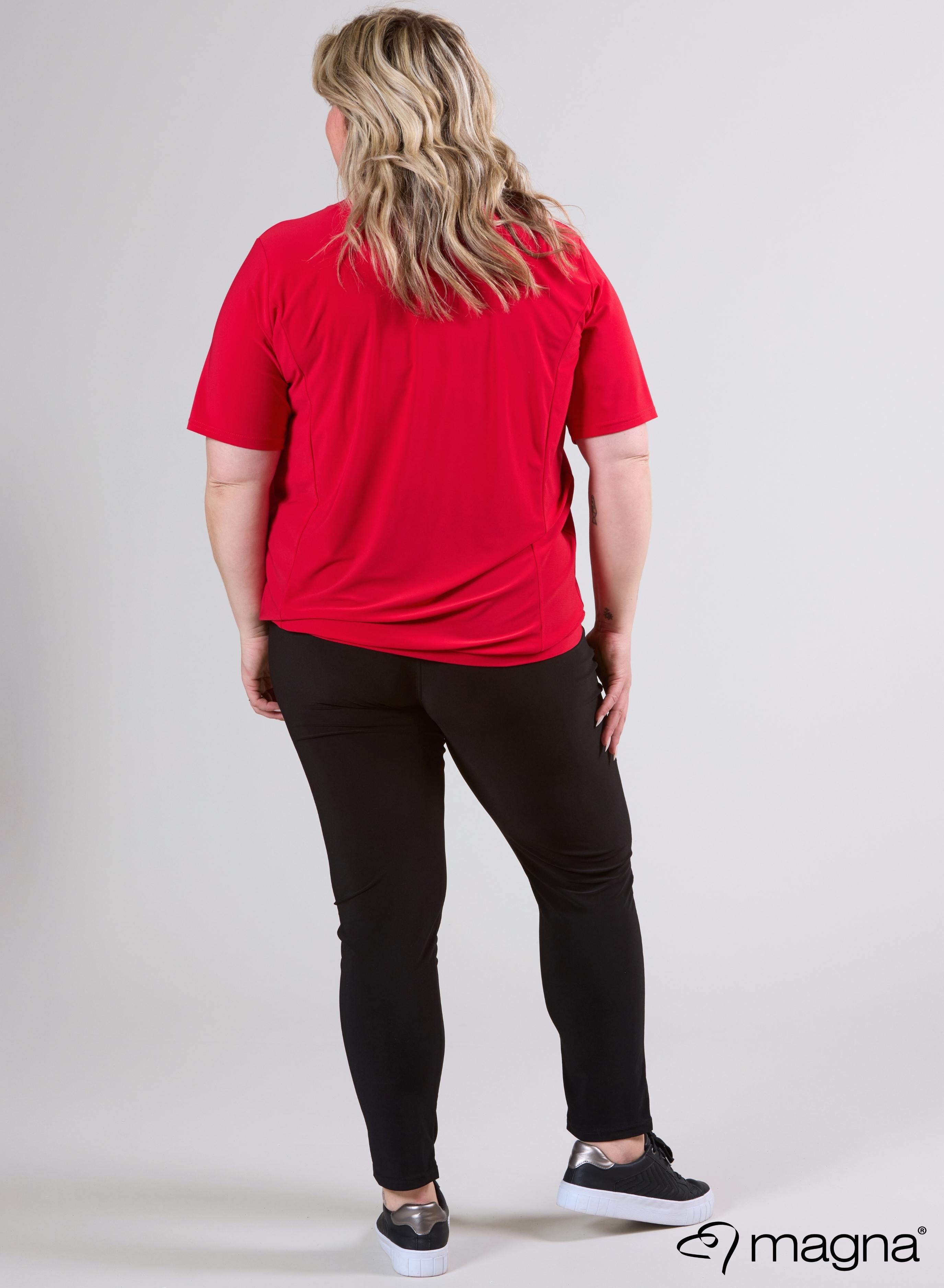 Magna V-Ausschnitt Colors Tape Shirt Rot