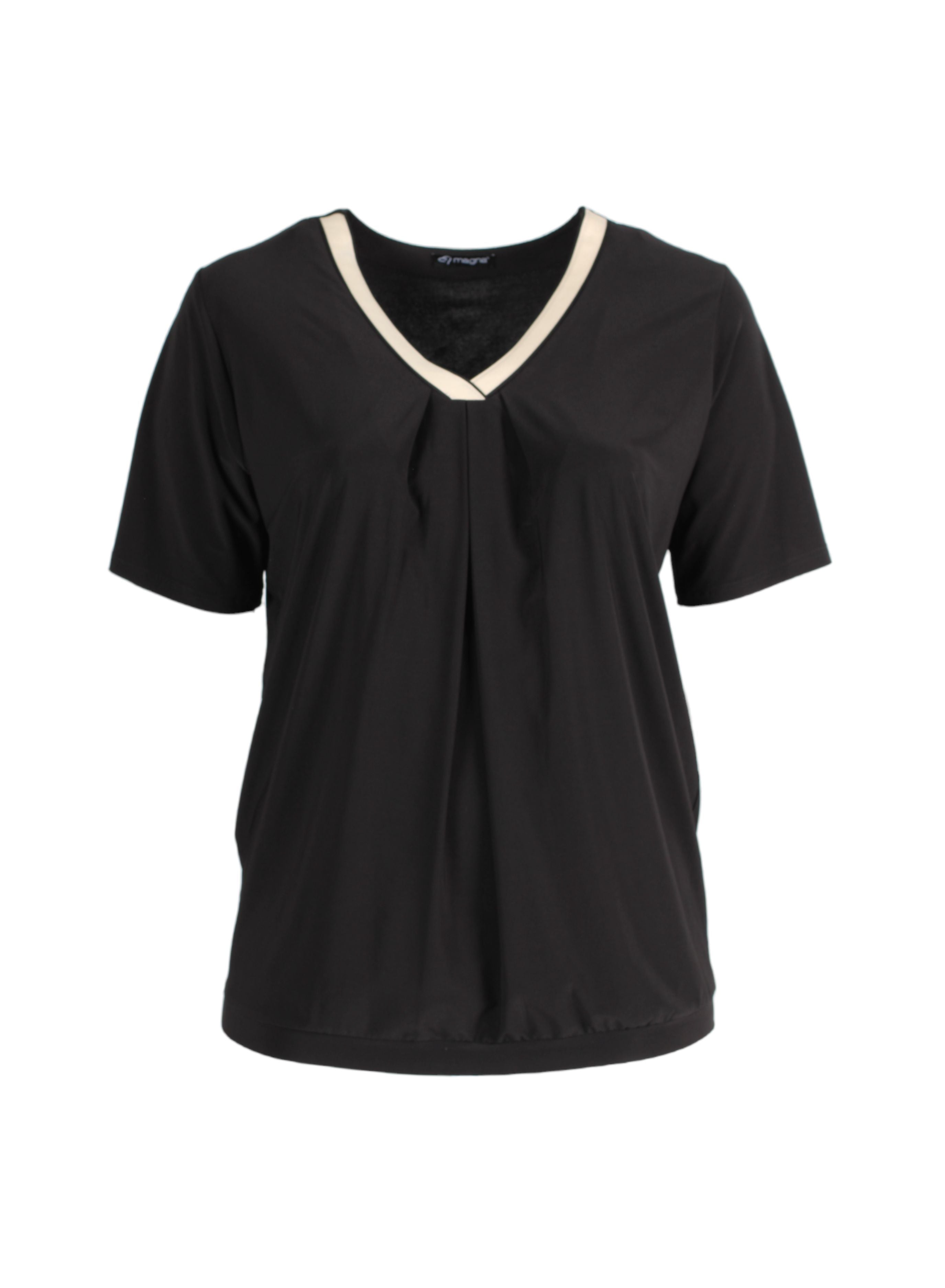Magna V-neck Flowy Tape Shirt Sand