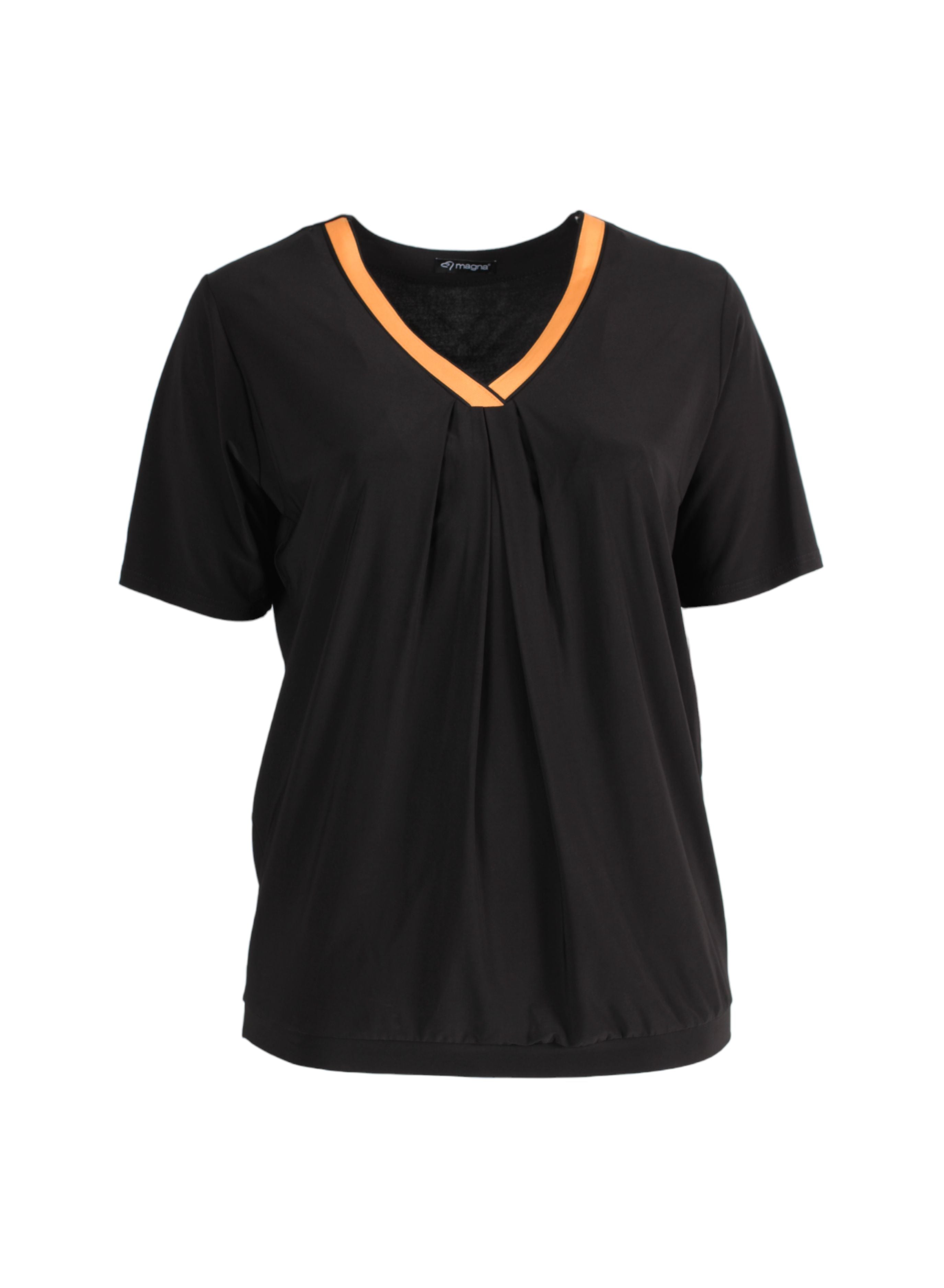 Magna V-neck Flowy Tape Shirt Orange