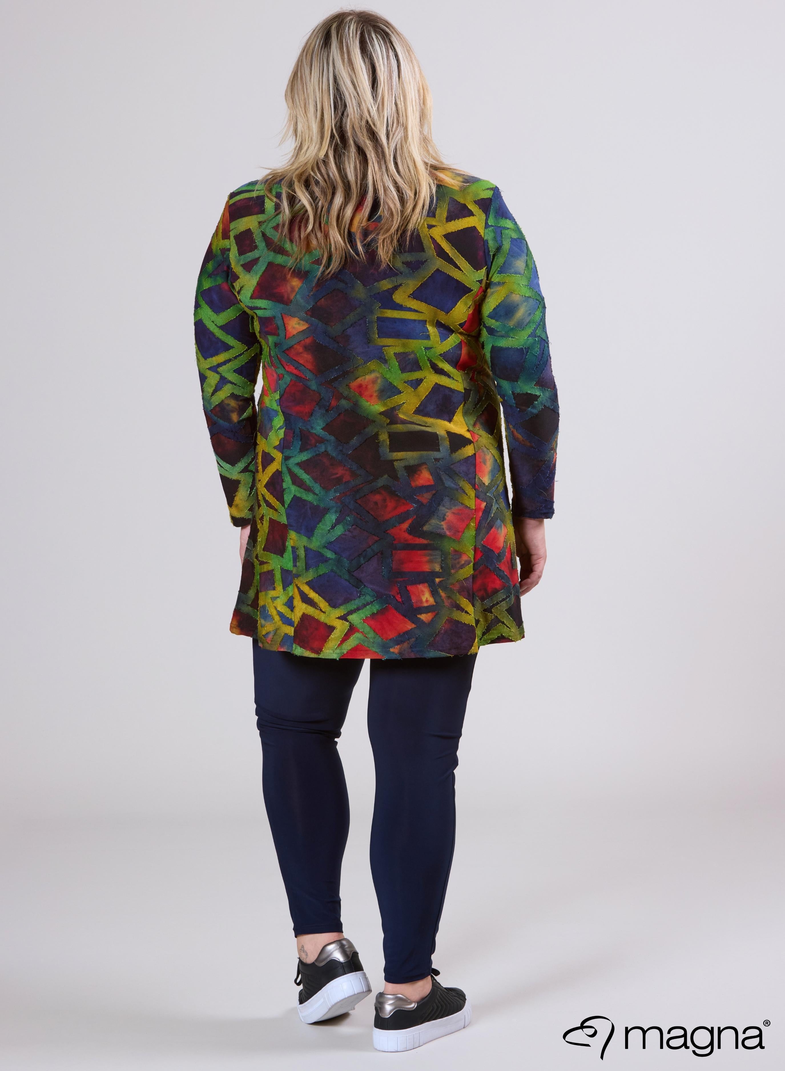 Magna Tuniek met Lange Mouwen A-lijn Blokstrepen Groen Marine Blauw