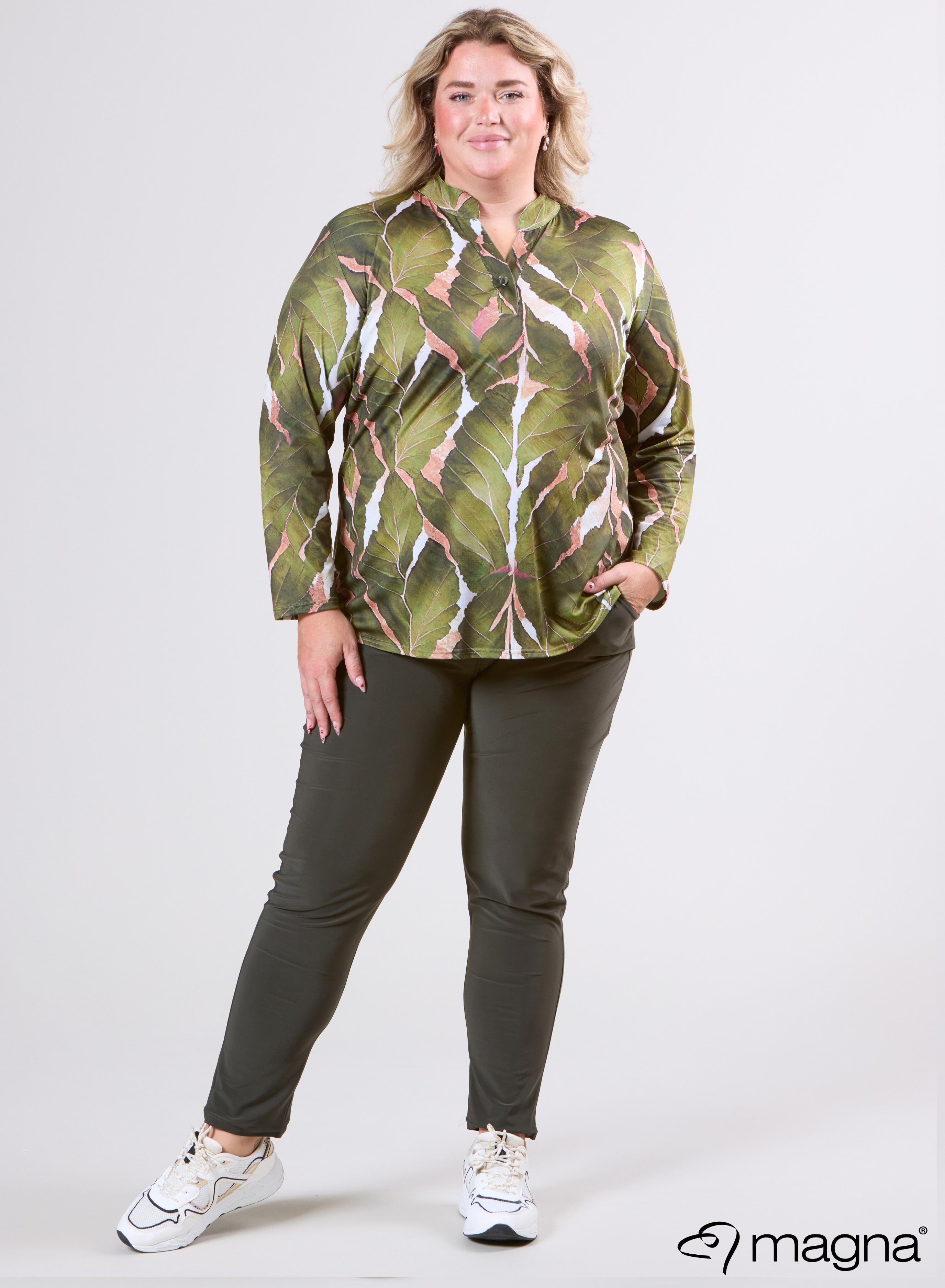 Magna Top met Lange Mouwen Autumn Leaves Groen